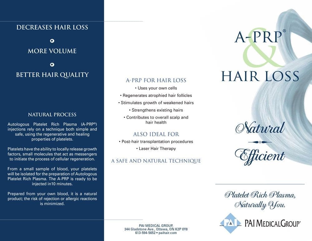 Decreases Hair Loss. More volume. Better Hair Quality. A-PRP & Hair Loss. Natural. Efficient.